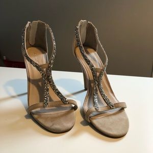 High heel glitter sandals